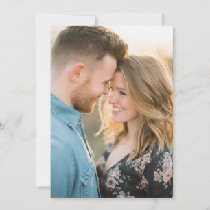 Romantic Navy Floral Photo Invitation