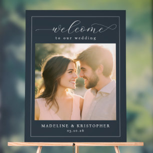 Romantic Navy Minimalist Photo Acrylic Sign