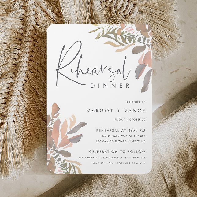 Romantic Neutral Boho Floral Rehearsal Dinner Invitation (Creator Uploaded)