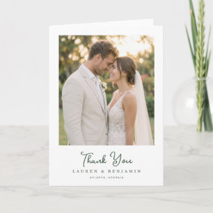 Romantic Neutral Contemporary Photo Thank You Card