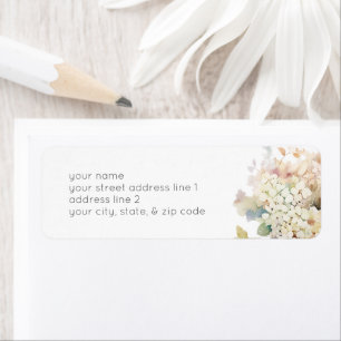 Romantic Neutral Vintage Hydrangeas Bridal Shower Label