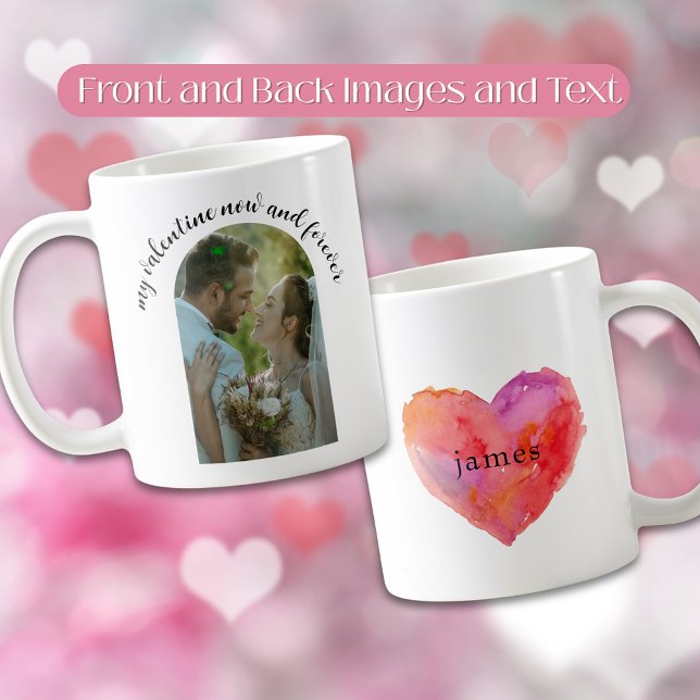 Romantic Newlywed Valentine’s Day Photo Heart Mug (Romantic Newlywed Valentine’s Day Photo Heart Mug)