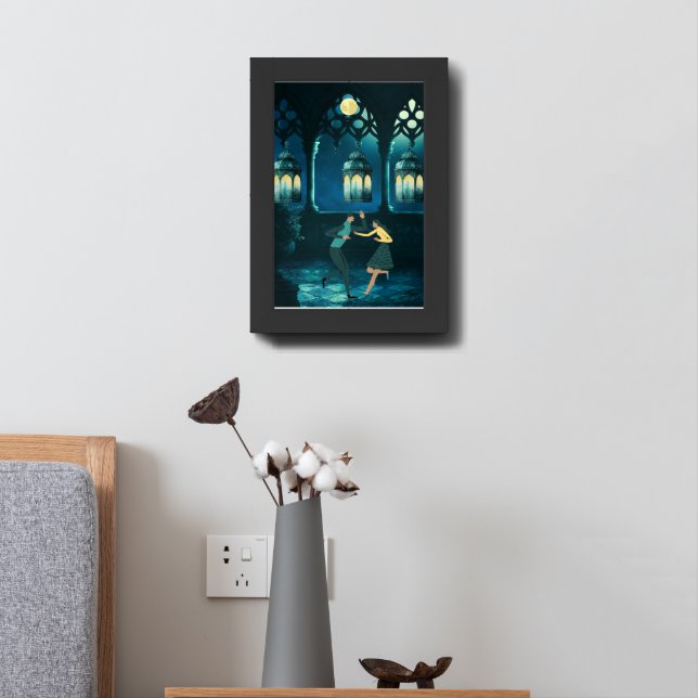 Romantic Night Scene Wall Decor – Couple Dancing  (Bedside)
