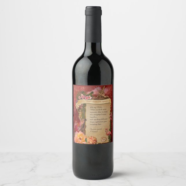 Romantic (not only for Valentine's)💕customizable  Wine Label (Front)