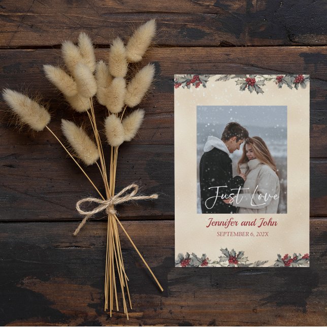 Romantic Nothing Fancy Just Love Winter Wedding Invitation (Creator Uploaded)