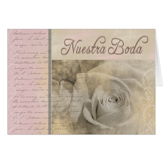 Romantic Nuestra Boda Cards (Front Horizontal)