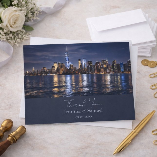 Romantic NYC Skyline Wedding Thank You  (Creator Uploaded)