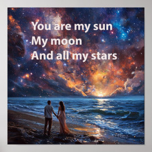 💕 Romantic Ocean Couple Love Inspirational Quote Poster