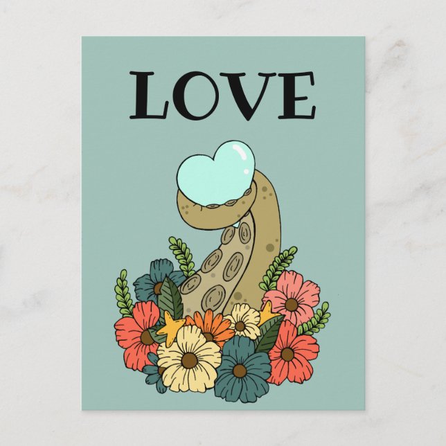Romantic Octopus Love Card (Front)
