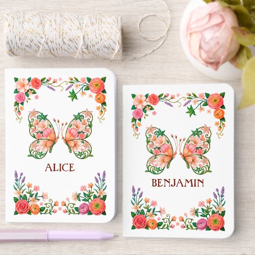 Romantic Oil Painting Floral Butterfly Foil Vow Books