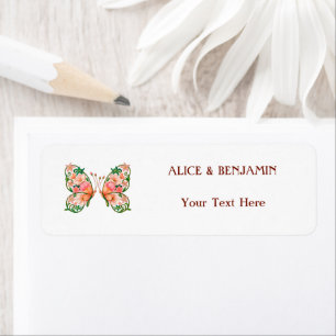 Romantic Oil Painting Floral Butterfly Label