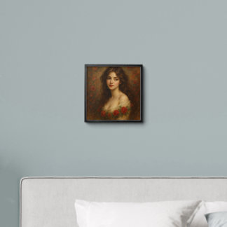 Romantic Oil Painting of Beautiful Young girl Peel And Stick Photo Tile