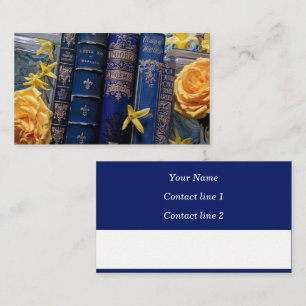 Romantic Old Books and Roses Calling Card