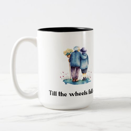 Romantic old couple soulmate love quote Two_Tone coffee mug