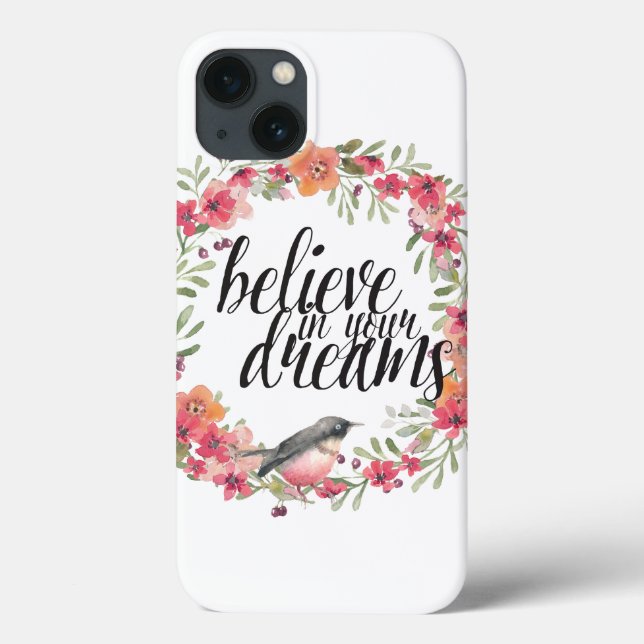 Romantic Oleander Bird Pink Floral Dream Case-Mate iPhone Case (Back)