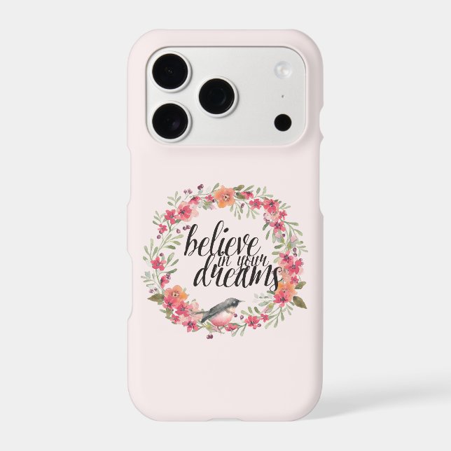 Romantic Oleander Bird Pink Floral Dream iPhone Case (Back)