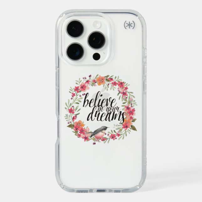 Romantic Oleander Bird Pink Floral Dream Speck iPhone Case (Front)