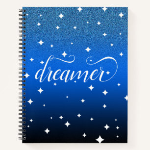 Romantic Ombre Midnight Blue Starry Dreamer Notebook
