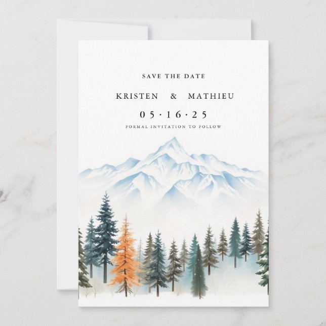 Romantic Online Mountain Save The Date (Front)