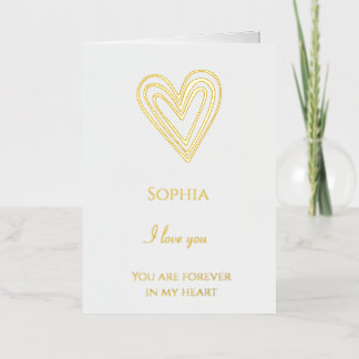 Romantic Open Hearts Love   Foil Greeting Card