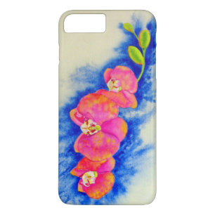 Romantic orange pink watercolor orchid painting  iPhone 8 plus/7 plus case
