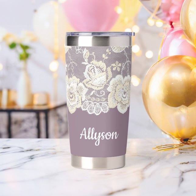 Romantic Orchid Purple Floral   Insulated Tumbler (Bachelor Party)