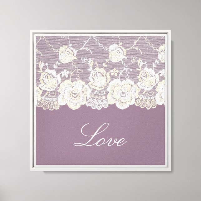 Romantic Orchid Purple Floral Love Canvas Print (Front)