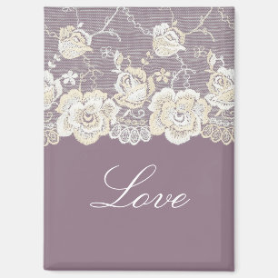 Romantic Orchid Purple Floral Love Magnet
