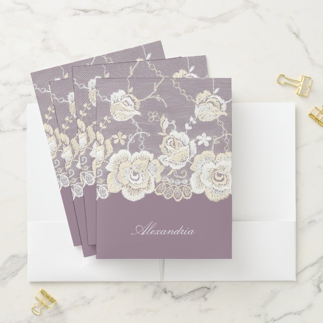 Romantic Orchid Purple Floral   Pocket Folder (In Situ)