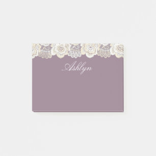 Romantic Orchid Purple Floral Post-it Notes