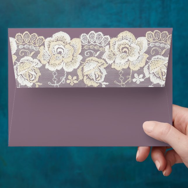Romantic Orchid Purple Floral Wedding Bridal Showe Envelope (Hand)