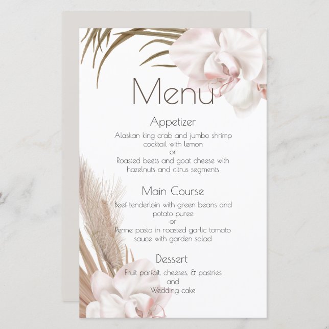 Romantic Orchids and Pampas Grass (Front/Back)