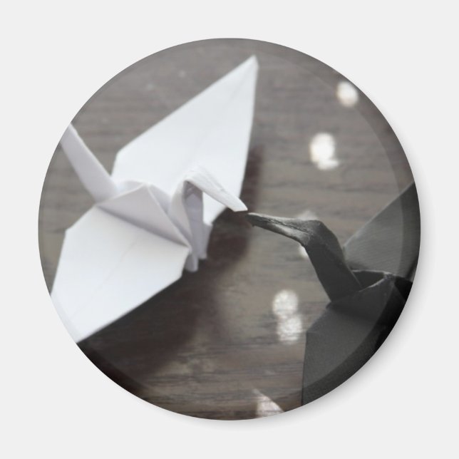 romantic origami cranes magnet (Front)