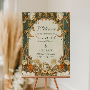 Romantic Ornate Frame Greenery Wedding Foam Board
