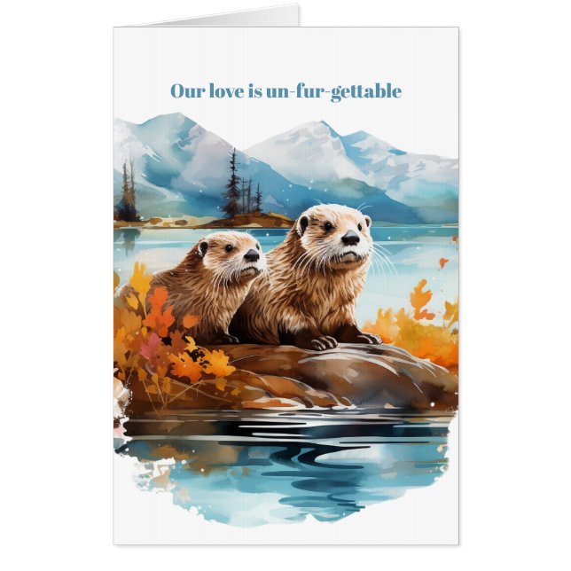 Romantic Otter Love Card (Front)