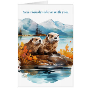 Romantic Otter Love Card