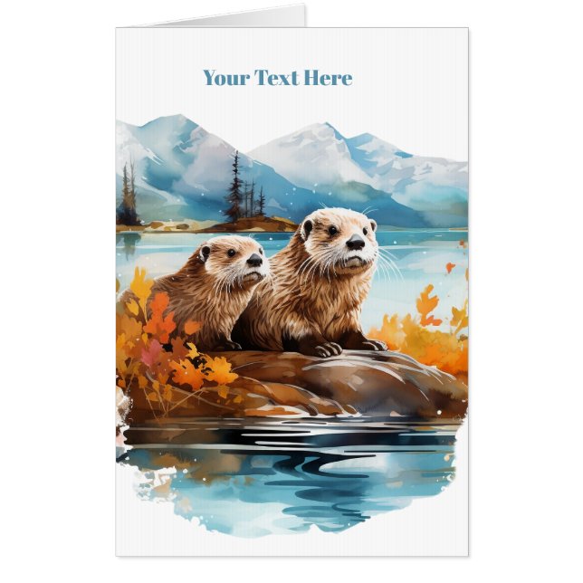 Romantic Otter Love Card (Front)