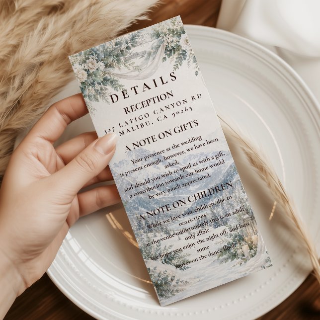 Romantic Outdoor Winter Wedding Enclosure Card (Creator Uploaded)
