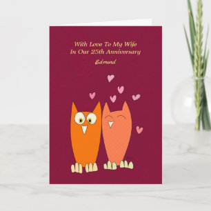 Romantic owls: make love holiday card