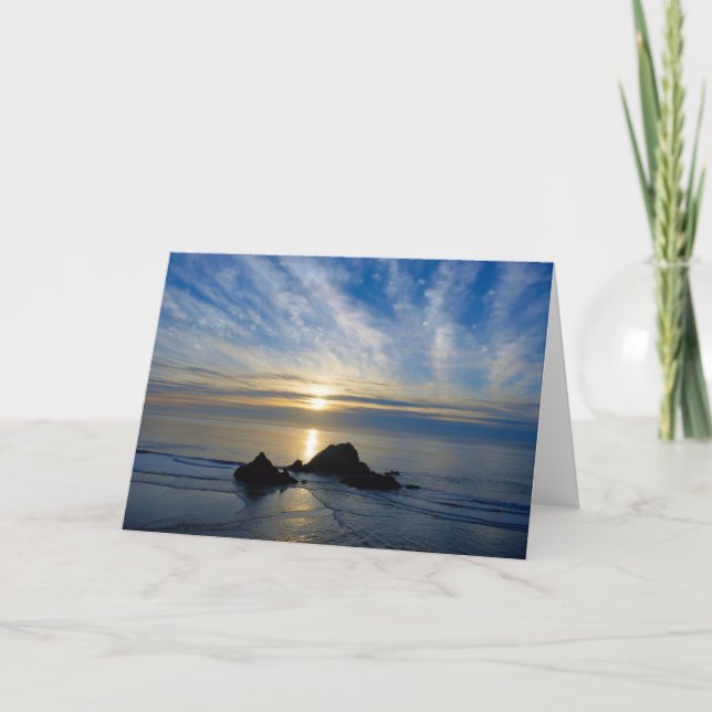 Romantic Pacific Ocean Sunset Card (Front)