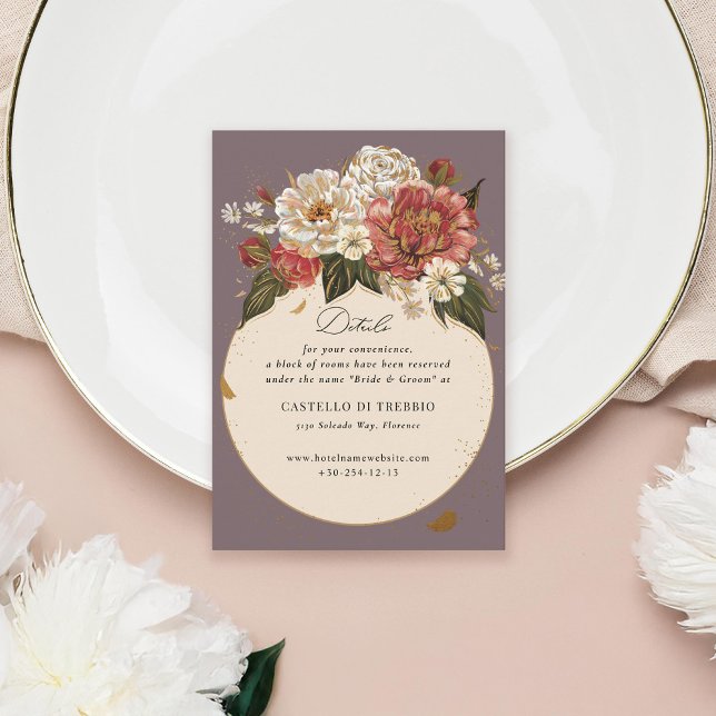 Romantic Painted Floral Faux Gold Enclosure Card (Creator Uploaded)