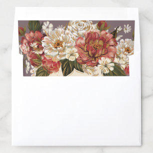 Romantic Painted Florals Pink Purple Wedding Envelope Liner