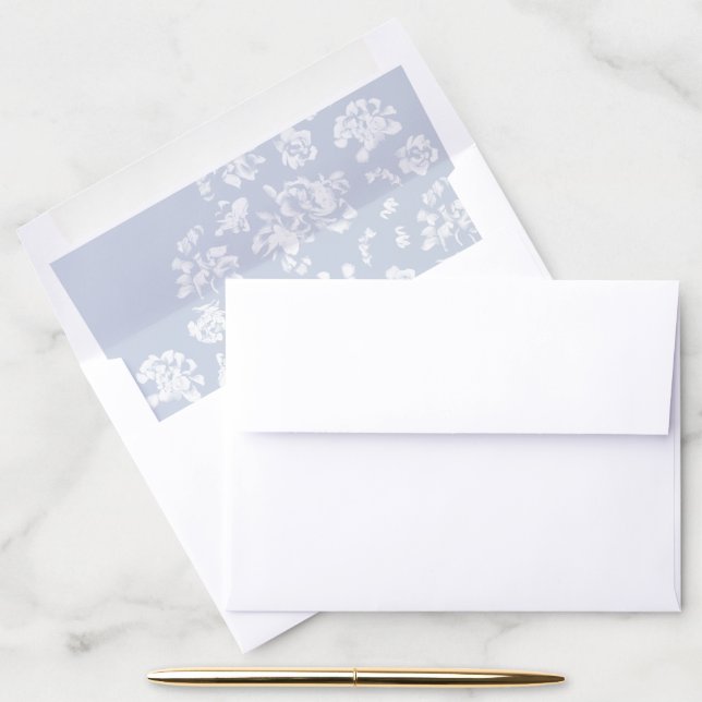 Romantic Painted Roses Wedding Envelope Liner (Desk)