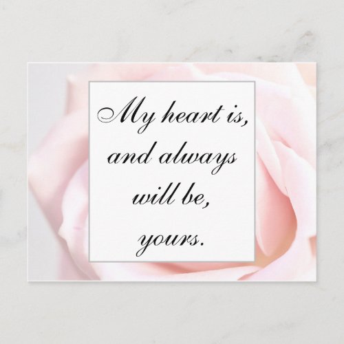 Romantic Pale Pink Floral Jane Austen Love Quote Postcard