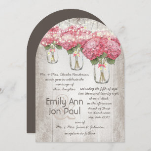 Romantic Pale Pink Mason Jar Firefly Wedding Invitation