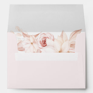 Romantic Pale Pink Roses Wedding Envelope