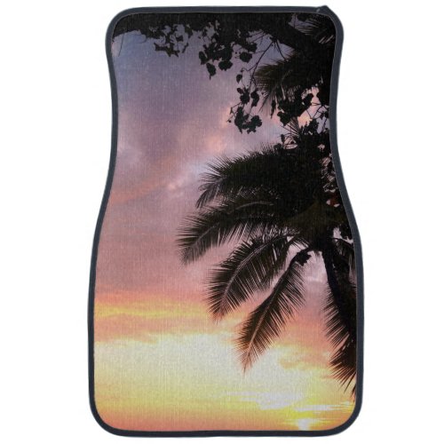 Romantic Palm Tree Sunset Car Floor Mat