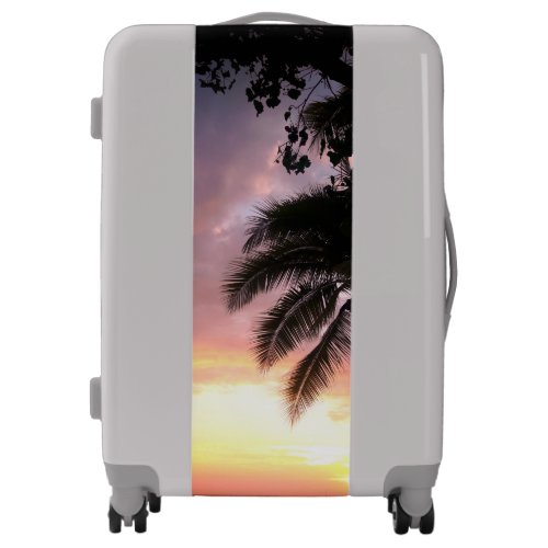 Romantic Palm Tree Sunset Suitcase