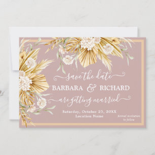 Romantic Pampas Grass Floral Wedding Save Date  Invitation