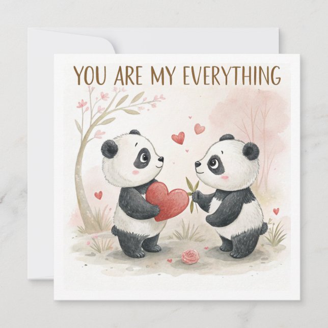 Romantic Panda Card  (Front)